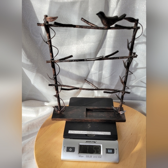 Metal Bronze Color Jewelry Stand Display Storage Holder Ring Necklace Bird - Picture 9 of 9